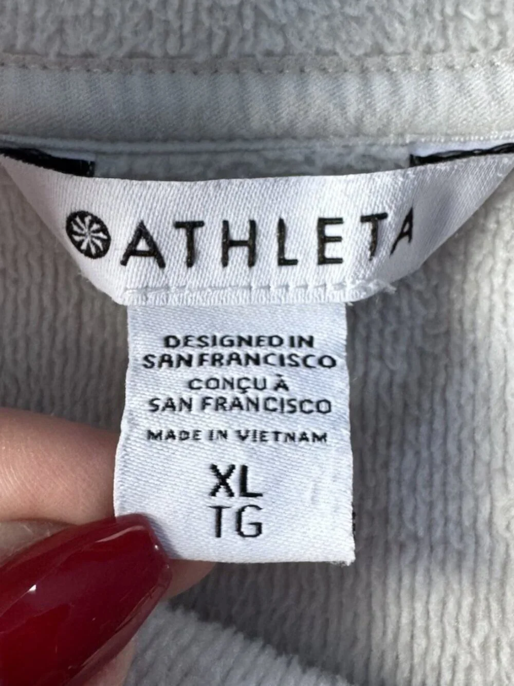 Athleta Cozy Karma Asym Pullover Woman's Sz XL Heather Gray Zip Mock Neck